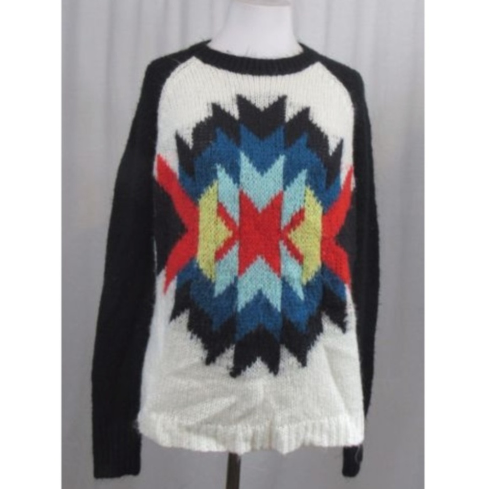 Forever 21 Multi Color Raglan Sleeve Sweater M